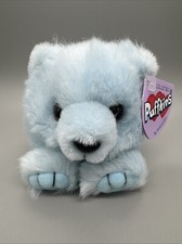 SWIBCO Vintage Puffkins 6762 MISTY Bear Blue Soft Round Beanie Ball Plush Tag