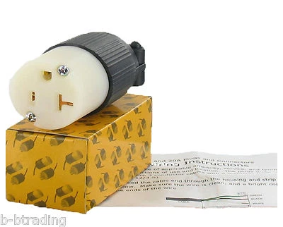 OLYMPIA NEMA 5-20C 20A 125V Straight Blade Female Replacement Connector Nylon OLYM-520C