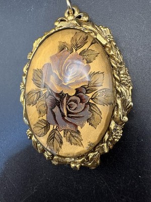 Vintage Max Factor Perfume Compact Pendant Hollywood Regency Vanity Victorian