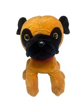 Boxer Plush Stuffed Animal Brown  Black Dog 14 Inch