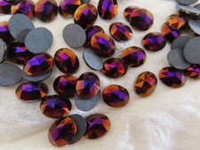 Full Pack 72 Vtg. Preciosa Oval Faceted Flatbacks 10x8mm Purple Iris. 59195
