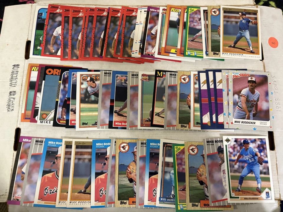 (110) Lote de cartões de beisebol base coleção Red Sox Orioles Mike Boddicker MLB - Imagem 2 de 2