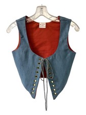 Renaissance Blue Bodice Reversible Boned New Approx Sz 6