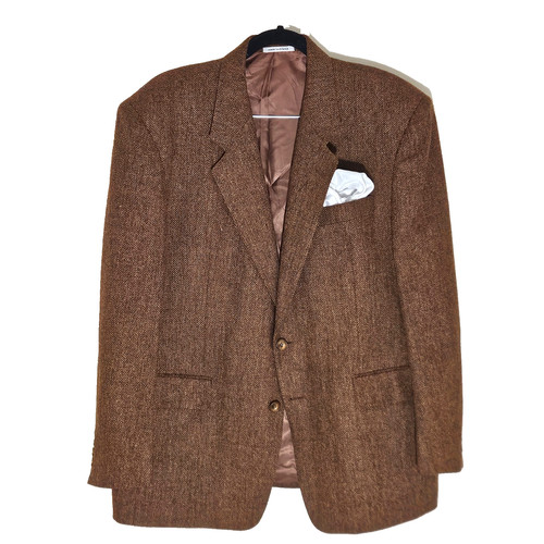 Nina Ricci, Vintage Nina Ricci Paris Herringbone flecked tweed blazer Mens 44 Made in France