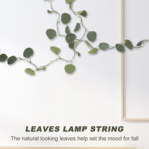 Lampe Feuille D'Eucalyptus Guirlande Verdure Artificielle Lumières Féériques - Imagen 6 de 12