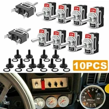10 Set Waterproof Toggle Flick Switch 12V ON/OFF Car Dash Light Metal 12Volt