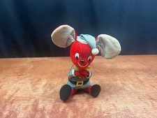 Vintage Christmas Mouse Dakin Dream Pet Santa Claus Elf Poseable Red Velvet Felt
