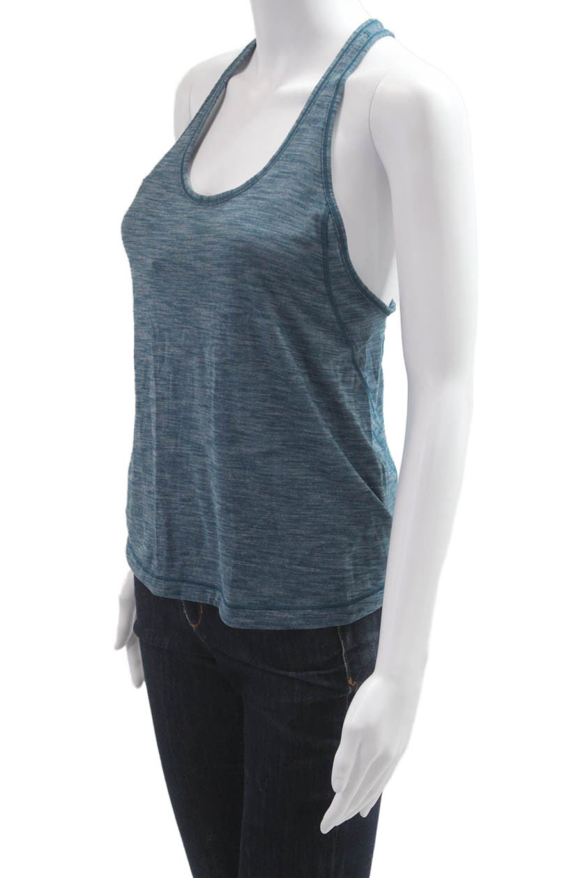 Lululemon Women Basic Solid Blue Round Neck Tank … - image 2