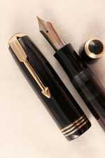 VINTAGE 1936 PARKER VACUMATIC OVERSIZE FOUNTAIN PEN ~ DOUBLE JEWELS ~ RESTORED