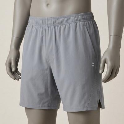 Xersion Men's Gray Athletic Shorts L 8'' Inseam Drawstring Elastic Waist Pockets