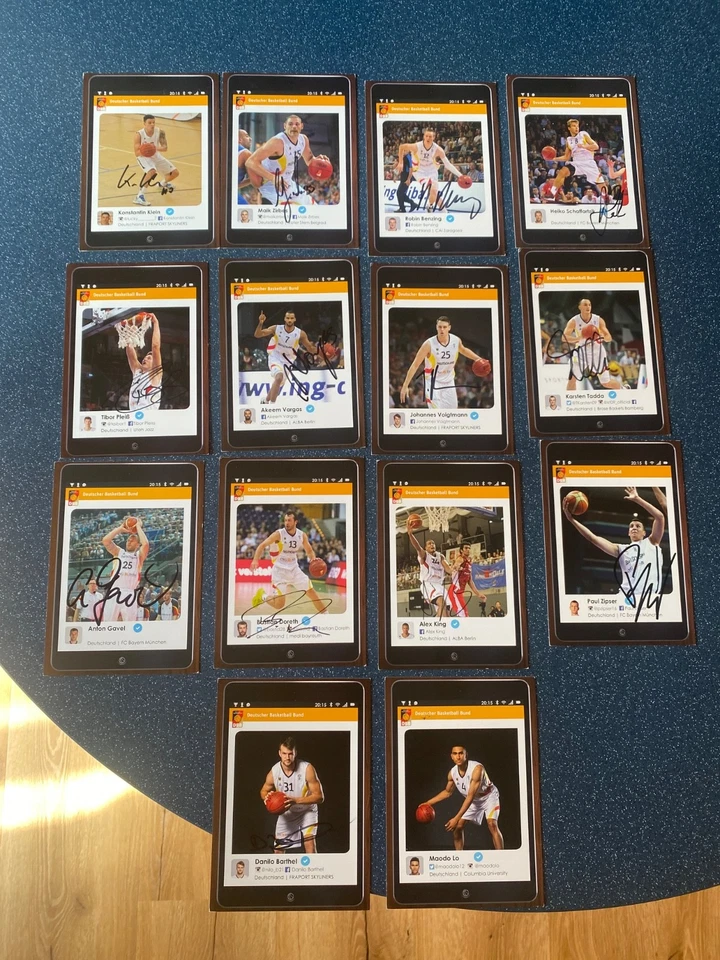 14 Autogrammkarten     Deutscher Basketball Bund  DBB  signiert - Bild 1 von 4