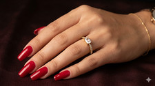 Sterling Silver Rectangle  Cubic Zirconia Rin...