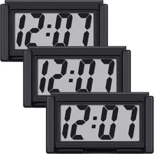 3 Pieces Mini Digital Clock Small Digital Clock Stick on Battery Operated Self A