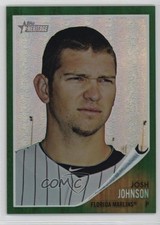 2011 Topps Heritage Chrome Green Refractor Josh Johnson #C52 n1u