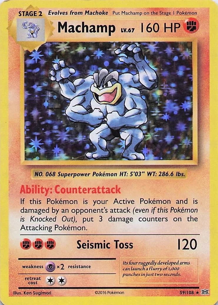Machamp Pokémon TCG Evolutions Rare Individual Collectible Card