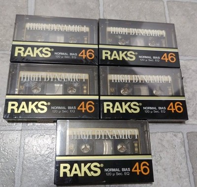 RAKS  HIGH DYNAMIC I  46  TYPE I   Blank Cassette Tape Lot Of 5