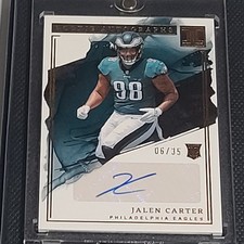 Panini 2023 Impeccable Rookie Autograph Bronze 06/35 Jalen Carter Eagles Card