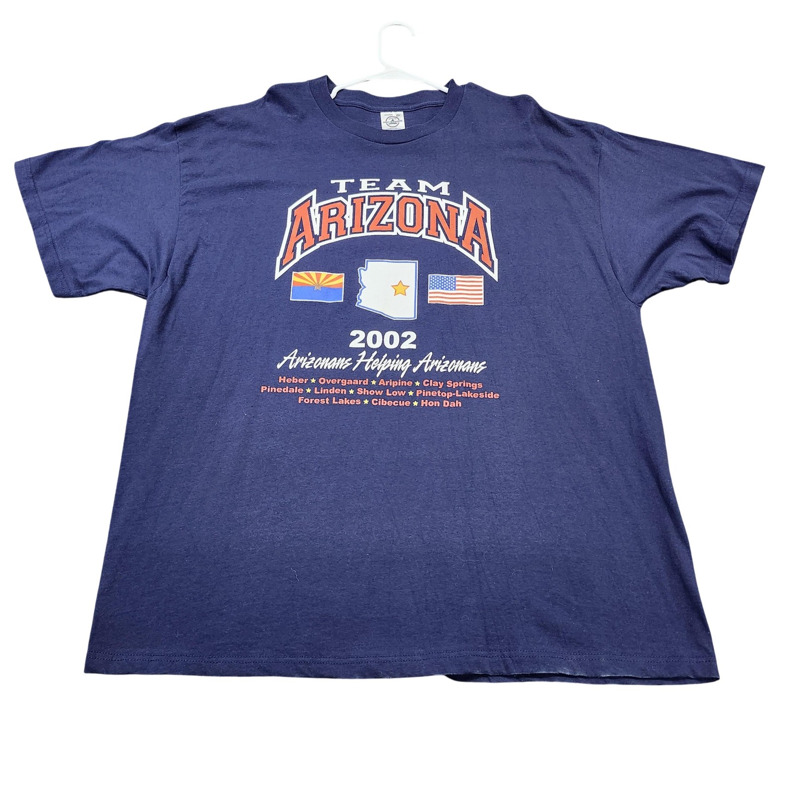 Vintage Delta Shirt Mens 2XL Blue Team Arizona 2002 Graphic Tee Patriotic USA