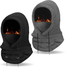 Fivali Balaclava Ski Mask Winter: Thermal Windproof Full Black and Darkgrey