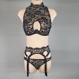 Agent Provocateur Soiree Tamila High Neck Bra Set 34D/2 small (3 pieces) RARE