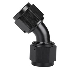 Female to Female Flare 45 Degree Swivel Coupler Fitting 10AN Black - 45 Degree