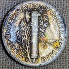 1938 D Mercury Dime VG/Fine : Rainbow Tone, Low Mintage 5.5M - .9 Fine Silver