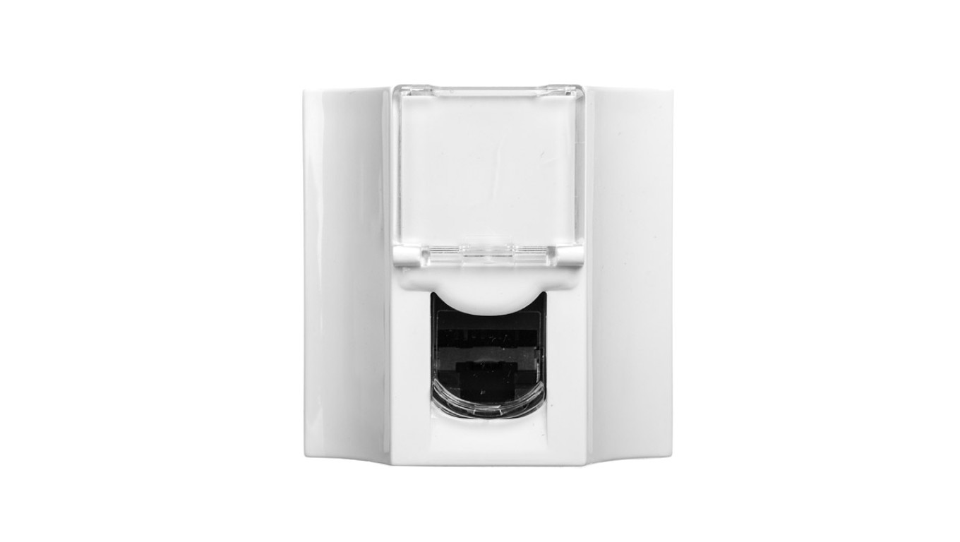 MOSAIC Pass-through computer socket RJ45 cat.6 FTP white 078623 /T2UK
