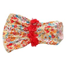 S Floral Dog Dress Colorful Flower Pattern Soft Girls Puppy Clothes For Small Do