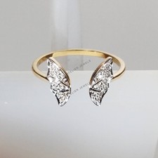 0.08ct Natural Diamond Band Ring 14K Gold Minimalist Design for Bridesmaids