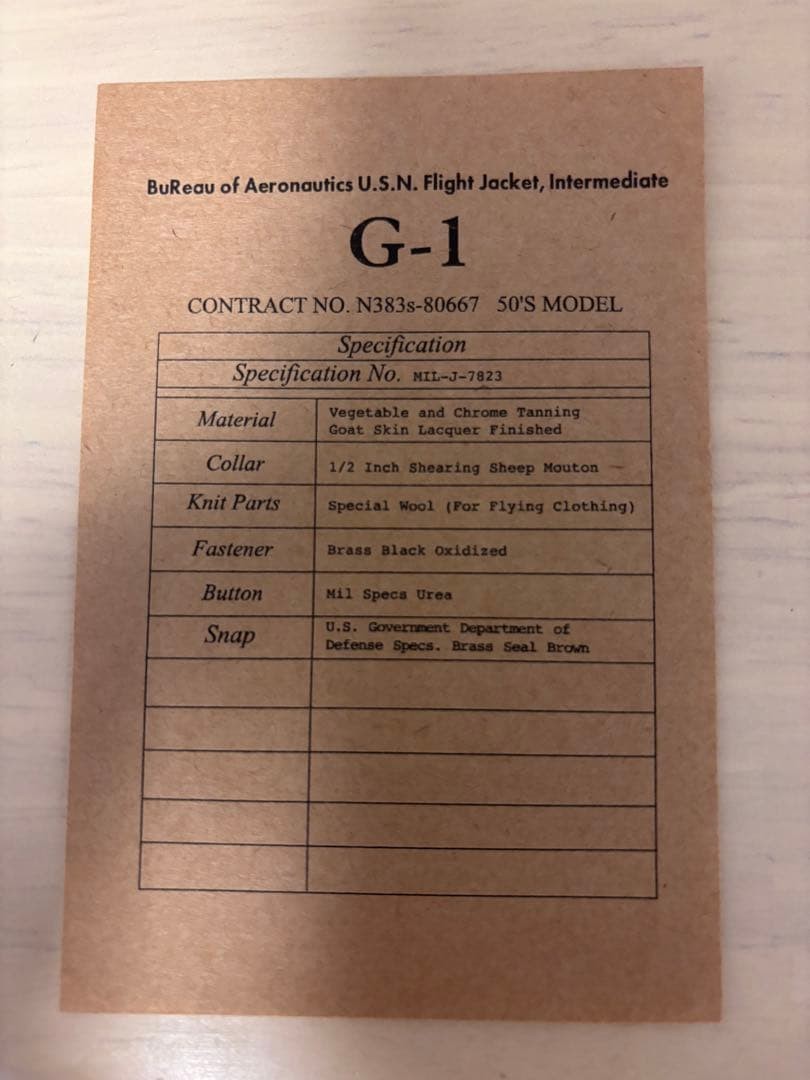 Buzz Rickson's G1 Patch Jacket M Brown Unused Vin… - image 5