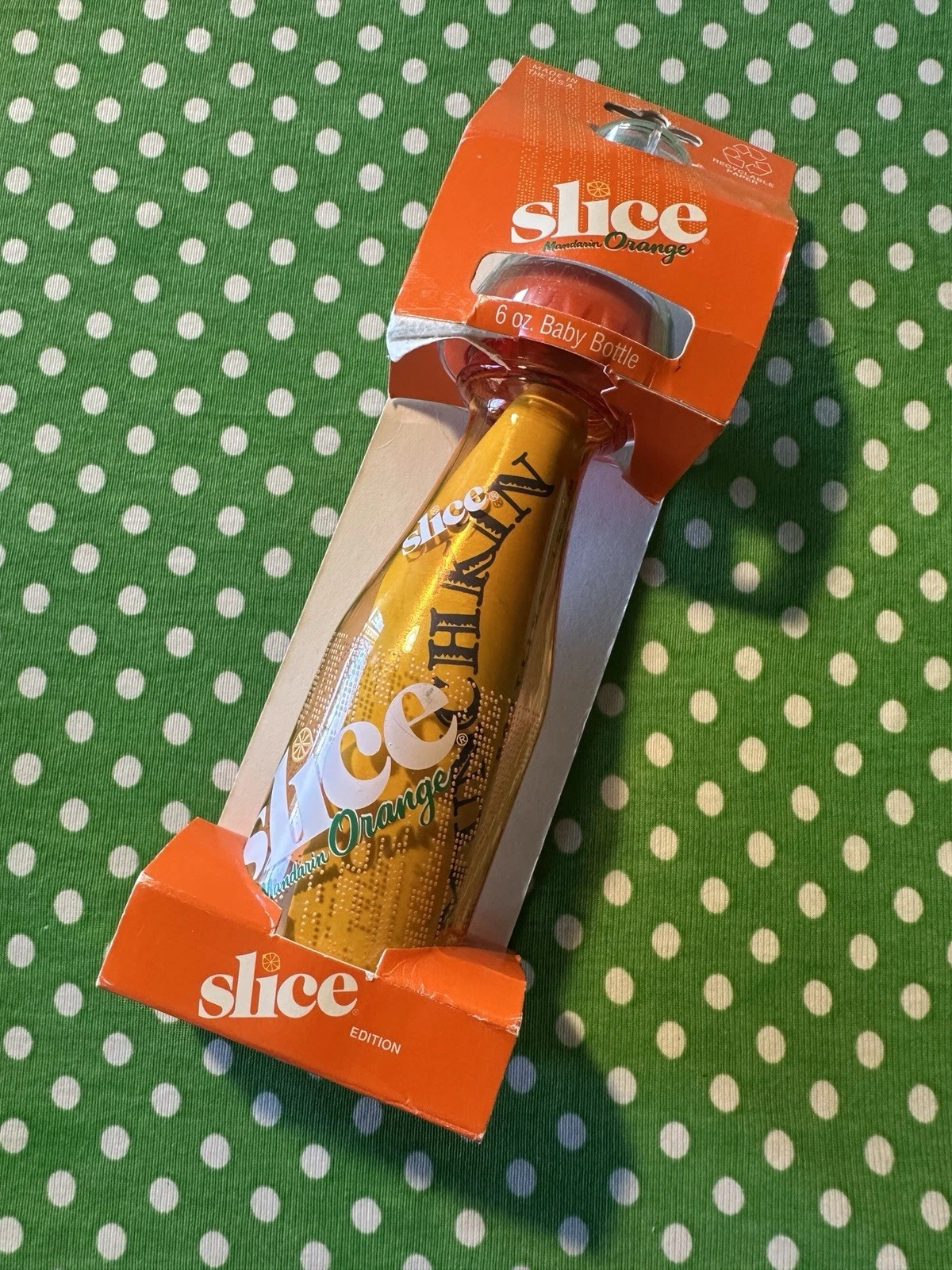 Vintage Slice Mandarin Orange soda bottle shaped baby bottle by Munchkin.
