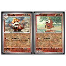 2 Card Pokemon Surging Sparks - Fuecoco 029/191 & Crocalor 030/191 Reverse Holo