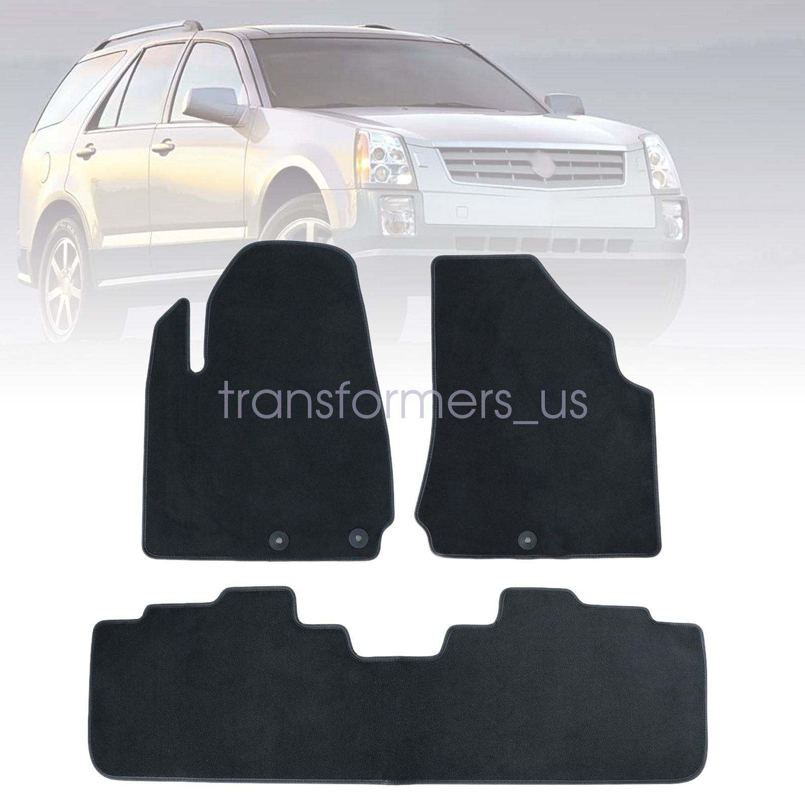 2010-2016 For Cadillac SRX Front-Rear Replacement Floor Mats Carpet Velour Black