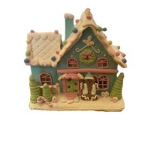 Gingerbread Pink Blue Merry Christmas House Lighting Not Included