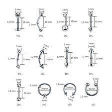 84PCS Body Septum Piercing Kit 14G 16G Tools for Nose Tongue Lip Ear Eyebrow ...