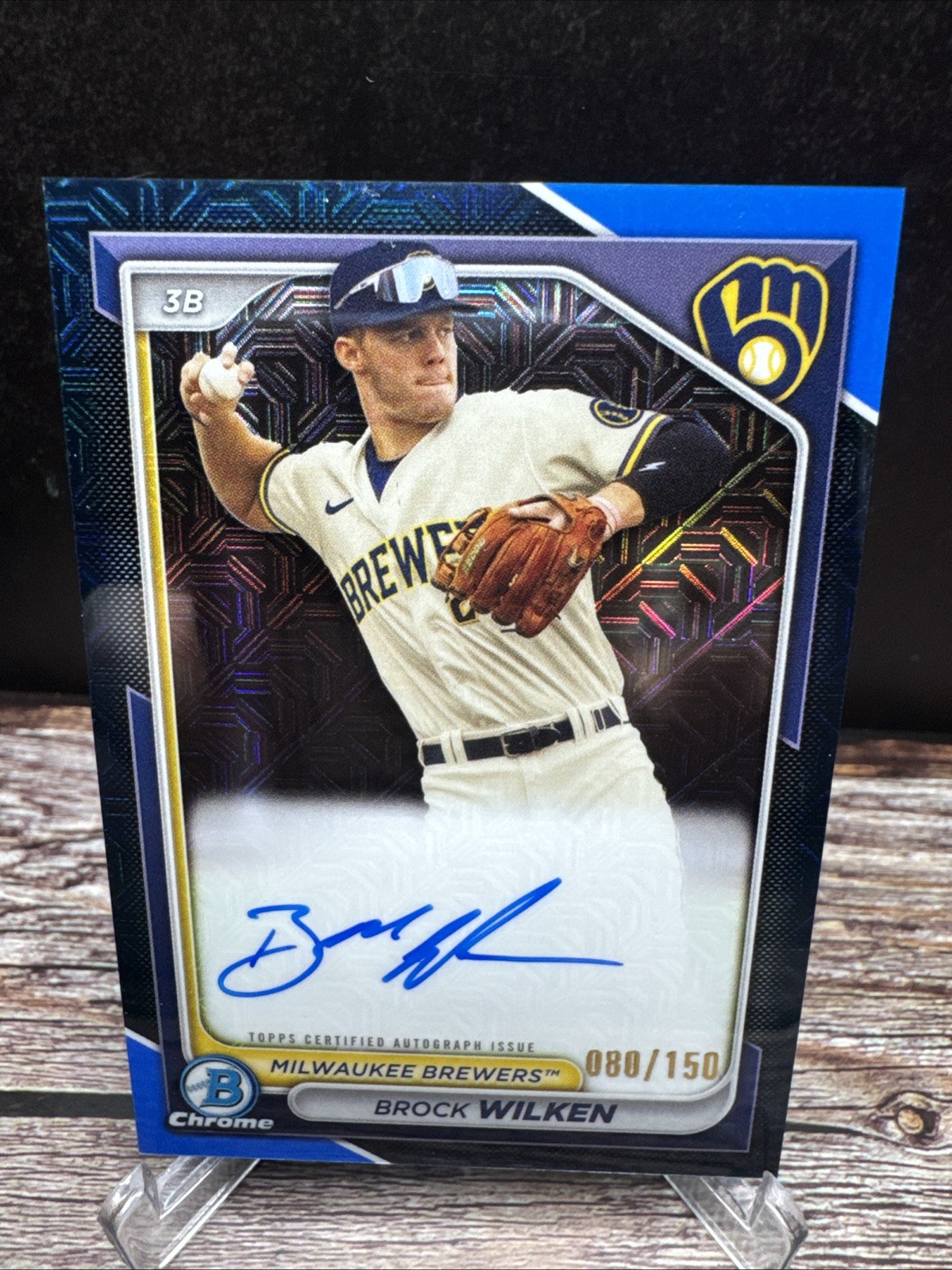 2024 Bowman Brock Wilken Chrome Prospect Blue Mojo Auto /150 #BMA-BW (RC)