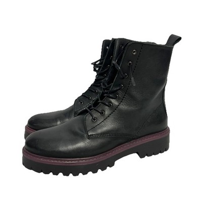 ENZO Tesoti Black Leather Laced Ankle Boots Womens Size 9 Made in Spain