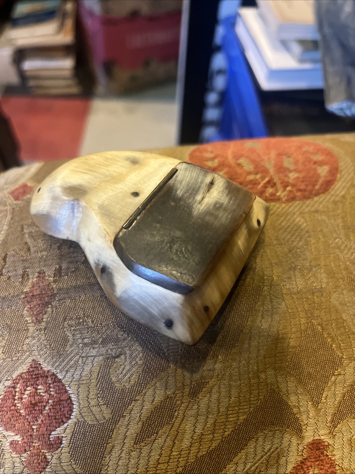 Antique Horn Snuff Box Unusual Shape