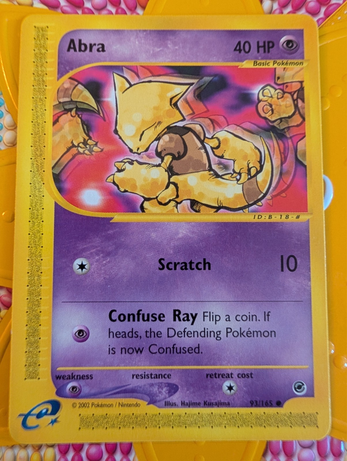 Pokemon Abra 93/165 - 2002 Expedition Base Set - NM Non-Holo WotC E-Reader