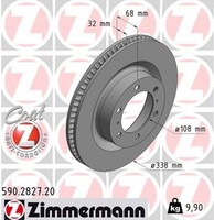 2X Zimmermann Bremsscheibe Coat Z 590.2827.20 FüR Cruiser Land Prado Toyota 5