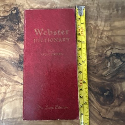 Vest Pocket Webster Dictionary Self Pronouncing Deluxe Edition, Vintage Book