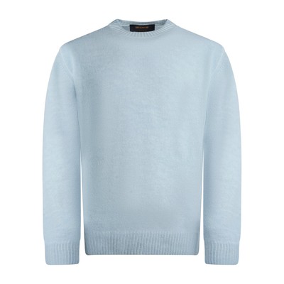 Officina36 - Men's Blue Wool Crew Neck Sweater