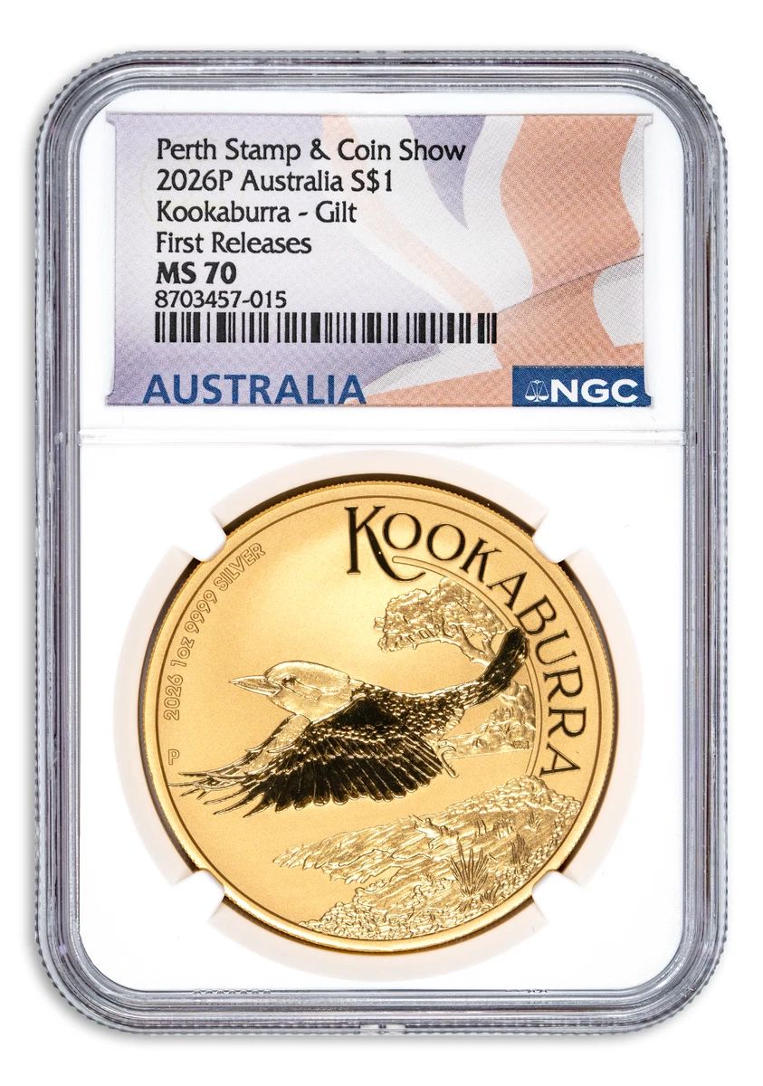 Australian Kookaburra NGC Grade MS 70 Silver Bullion Coins for