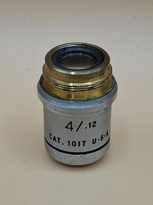 Objektiv 4X AO Plan ACHRO 1017 Mikroskop American Optical 10/.12 Schwarz