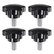 4pcs Star Clamping Knobs M8 x 16mm Metric Thread 39mm 5-Star Head Thumb Screws