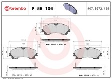 FOR BREMBO P 56 106 HAM PADS. FRONT FRONT AKEBONO INFINITI/INFINITI (DFAC)/NISS