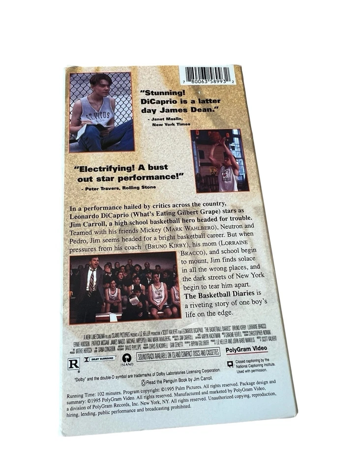 The Basketball Diaries (VHS, 1995) Leonardo Di Caprio Foto 2 de 4