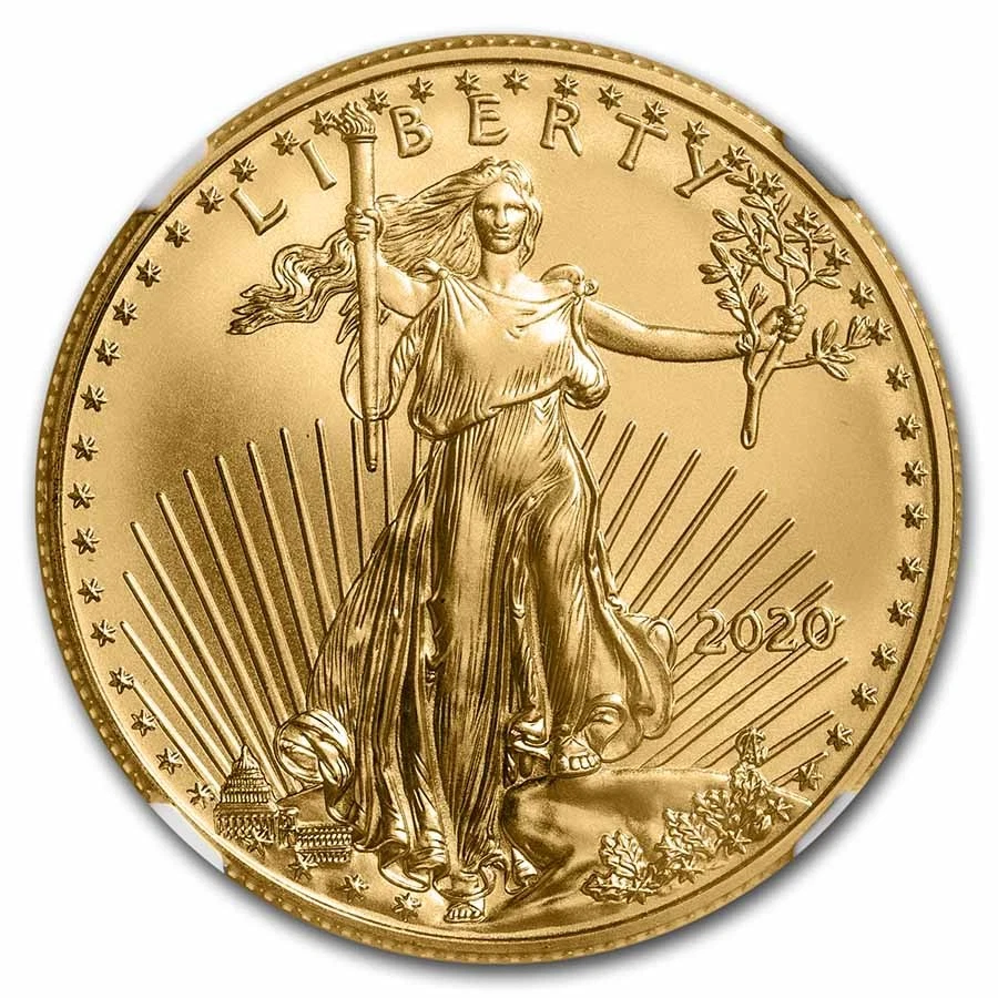 1/2 oz American Gold Eagle MS-70 NGC (Random Year/Signature) - Image 2 of 3