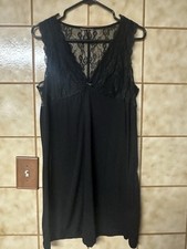 Women  s Black Cotton Lace Babydoll, 90  s Retro Y2K Coquette Dark Fairy, Sz Lg