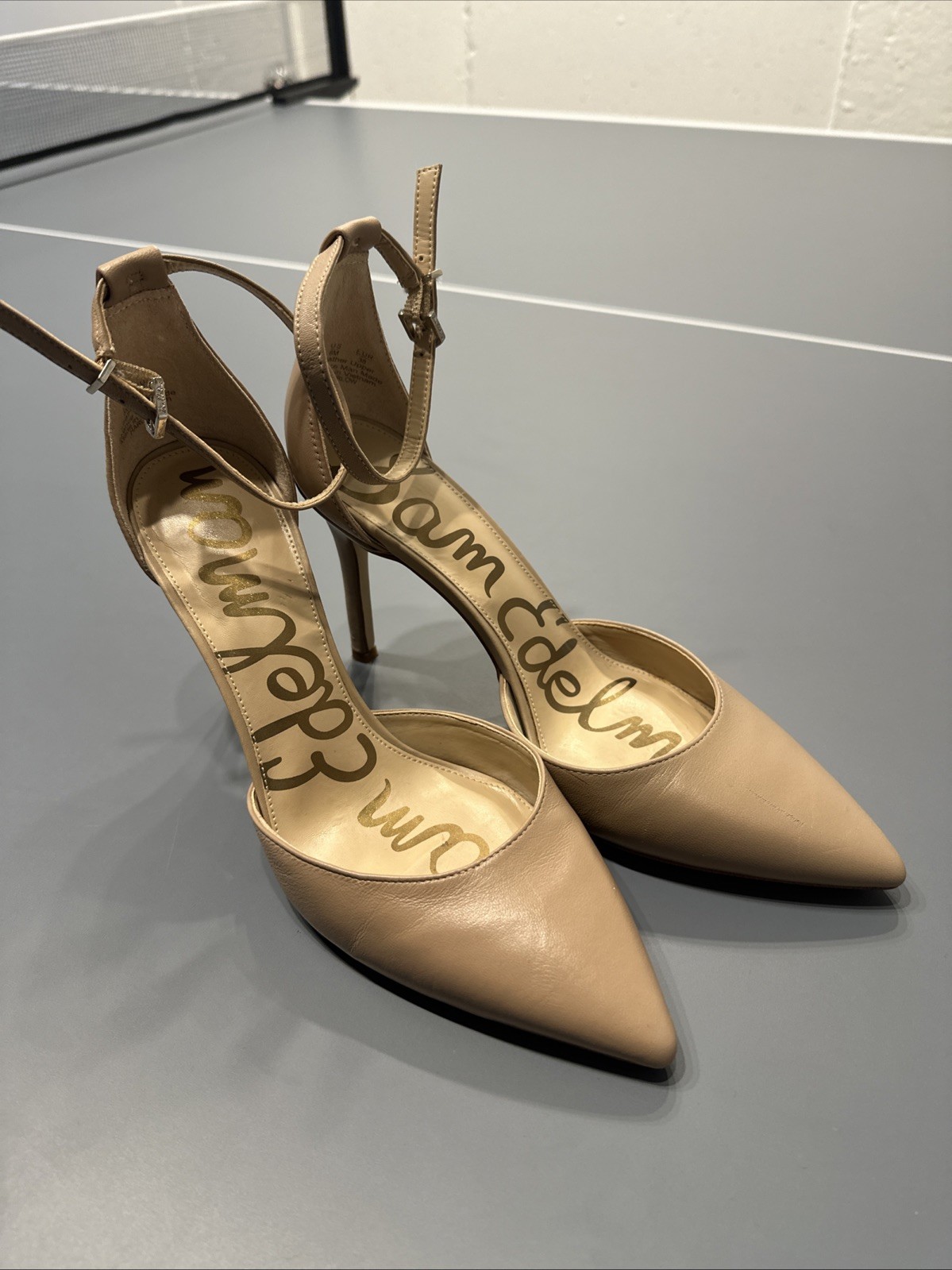 Sam Edelman Women's Leather High Heel Pumps, Tan, 4